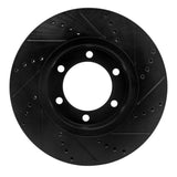 R1 Concepts 00-07 Toyota TUNDRA Front Left Drilled & Slotted Black Brake Rotor by R1 Concepts RNC-633-76124L
