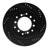R1 Concepts 01-09 Lexus GX470 Rear Left Drilled & Slotted Black Brake Rotor by R1 Concepts RNC-633-76127L