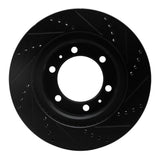Dynamic Friction 2003-2023 Toyota 4Runner Front Left Drilled & Slotted Black Brake Rotor by Dynamic Friction Company 633-76128L