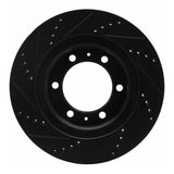 Dynamic Friction 2003-2023 Toyota Tacoma Front Right Drilled & Slotted Black Brake Rotor by Dynamic Friction Company 633-76128R