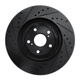 R1 Concepts 04-09 Lexus RX350 Front Right Drilled & Slotted Black Brake Rotor by R1 Concepts RNC-633-76129R