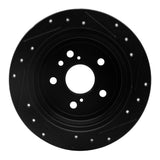 R1 Concepts 04-09 Lexus RX350 Rear Left Drilled & Slotted Black Brake Rotor by R1 Concepts RNC-633-76130L