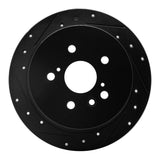 R1 Concepts 04-09 Lexus RX350 Rear Left Drilled & Slotted Black Brake Rotor by R1 Concepts RNC-633-76130L