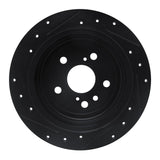 R1 Concepts 04-09 Lexus RX330 Rear Right Drilled & Slotted Black Brake Rotor by R1 Concepts RNC-633-76130R