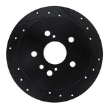 R1 Concepts 04-09 Lexus RX330 Rear Right Drilled & Slotted Black Brake Rotor by R1 Concepts RNC-633-76130R