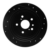 R1 Concepts 04-10 Toyota SIENNA Rear Left Drilled & Slotted Black Brake Rotor by R1 Concepts RNC-633-76131L
