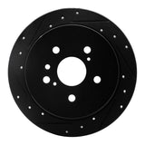 R1 Concepts 04-10 Toyota SIENNA Rear Left Drilled & Slotted Black Brake Rotor by R1 Concepts RNC-633-76131L