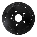 R1 Concepts 04-10 Toyota SIENNA Rear Right Drilled & Slotted Black Brake Rotor by R1 Concepts RNC-633-76131R