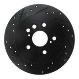 R1 Concepts 04-05 Toyota RAV4 Rear Left Drilled & Slotted Black Brake Rotor by R1 Concepts RNC-633-76132L