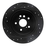 R1 Concepts 04-05 Toyota RAV4 Rear Right Drilled & Slotted Black Brake Rotor by R1 Concepts RNC-633-76132R