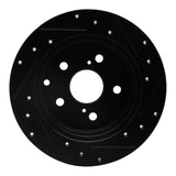 R1 Concepts 06-18 Lexus HS250H Rear Left Drilled & Slotted Black Brake Rotor by R1 Concepts RNC-633-76134L