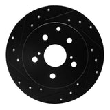 R1 Concepts 06-18 Lexus HS250H Rear Left Drilled & Slotted Black Brake Rotor by R1 Concepts RNC-633-76134L