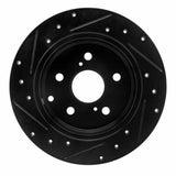 R1 Concepts 06-18 Lexus HS250H Rear Right Drilled & Slotted Black Brake Rotor by R1 Concepts RNC-633-76134R
