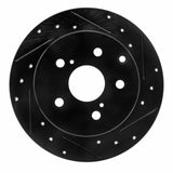 R1 Concepts 06-18 Lexus HS250H Rear Right Drilled & Slotted Black Brake Rotor by R1 Concepts RNC-633-76134R