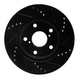 R1 Concepts 06-18 Lexus HS250H Front Left Drilled & Slotted Black Brake Rotor by R1 Concepts RNC-633-76135L