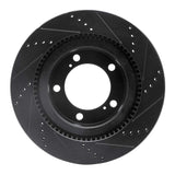 R1 Concepts 07-22 Lexus LX570 Front Left Drilled & Slotted Black Brake Rotor by R1 Concepts RNC-633-76136L