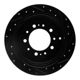 R1 Concepts 07-22 Lexus LX570 Rear Left Drilled & Slotted Black Brake Rotor by R1 Concepts RNC-633-76137L