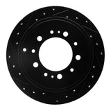 R1 Concepts 07-22 Lexus LX570 Rear Left Drilled & Slotted Black Brake Rotor by R1 Concepts RNC-633-76137L