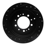 R1 Concepts 07-22 Lexus LX570 Rear Right Drilled & Slotted Black Brake Rotor by R1 Concepts RNC-633-76137R