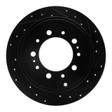 R1 Concepts 07-22 Lexus LX570 Rear Right Drilled & Slotted Black Brake Rotor by R1 Concepts RNC-633-76137R