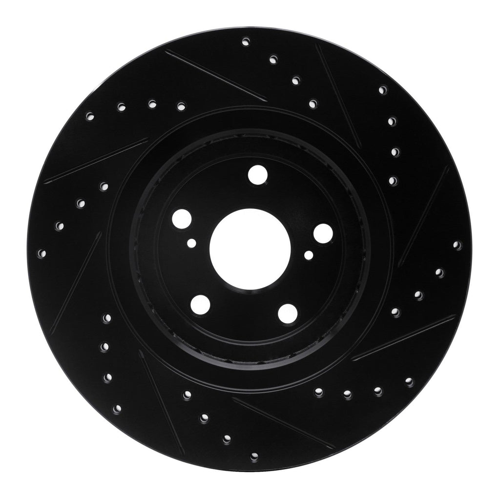 R1 Concepts 08-21 Lexus NX200T Front Left Drilled & Slotted Black Brake ...