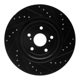 R1 Concepts 08-21 Lexus NX200T Front Left Drilled & Slotted Black Brake Rotor by R1 Concepts RNC-633-76138L