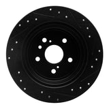 R1 Concepts 08-13 Toyota Highlander Rear Left Drilled & Slotted Black Brake Rotor by R1 Concepts RNC-633-76139L