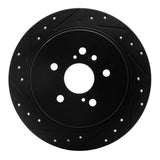 R1 Concepts 08-13 Toyota Highlander Rear Left Drilled & Slotted Black Brake Rotor by R1 Concepts RNC-633-76139L