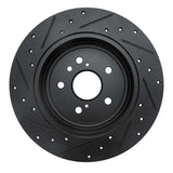 R1 Concepts 08-13 Toyota Highlander Rear Right Drilled & Slotted Black Brake Rotor by R1 Concepts RNC-633-76139R