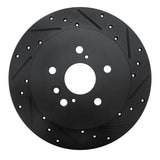 R1 Concepts 08-13 Toyota Highlander Rear Right Drilled & Slotted Black Brake Rotor by R1 Concepts RNC-633-76139R