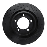 R1 Concepts 08-21 Lexus LX570 Front Left Drilled & Slotted Black Brake Rotor