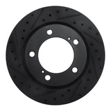 R1 Concepts 08-21 Lexus LX570 Front Left Drilled & Slotted Black Brake Rotor