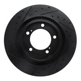 R1 Concepts 08-21 Lexus LX570 Front Right Drilled & Slotted Black Brake Rotor