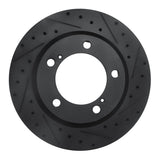 R1 Concepts 08-21 Lexus LX570 Front Right Drilled & Slotted Black Brake Rotor