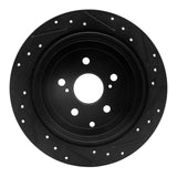 R1 Concepts 10-20 Lexus RX450h Rear Left Drilled & Slotted Black Brake Rotor by R1 Concepts RNC-633-76141L