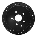 R1 Concepts 10-20 Lexus RX450h Rear Left Drilled & Slotted Black Brake Rotor by R1 Concepts RNC-633-76141L
