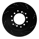 R1 Concepts 2010-2024 Lexus GX460 Rear Left Drilled & Slotted Black Brake Rotor by R1 Concepts RNC-633-76143L