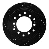 R1 Concepts 2010-2024 Lexus GX460 Rear Left Drilled & Slotted Black Brake Rotor by R1 Concepts RNC-633-76143L