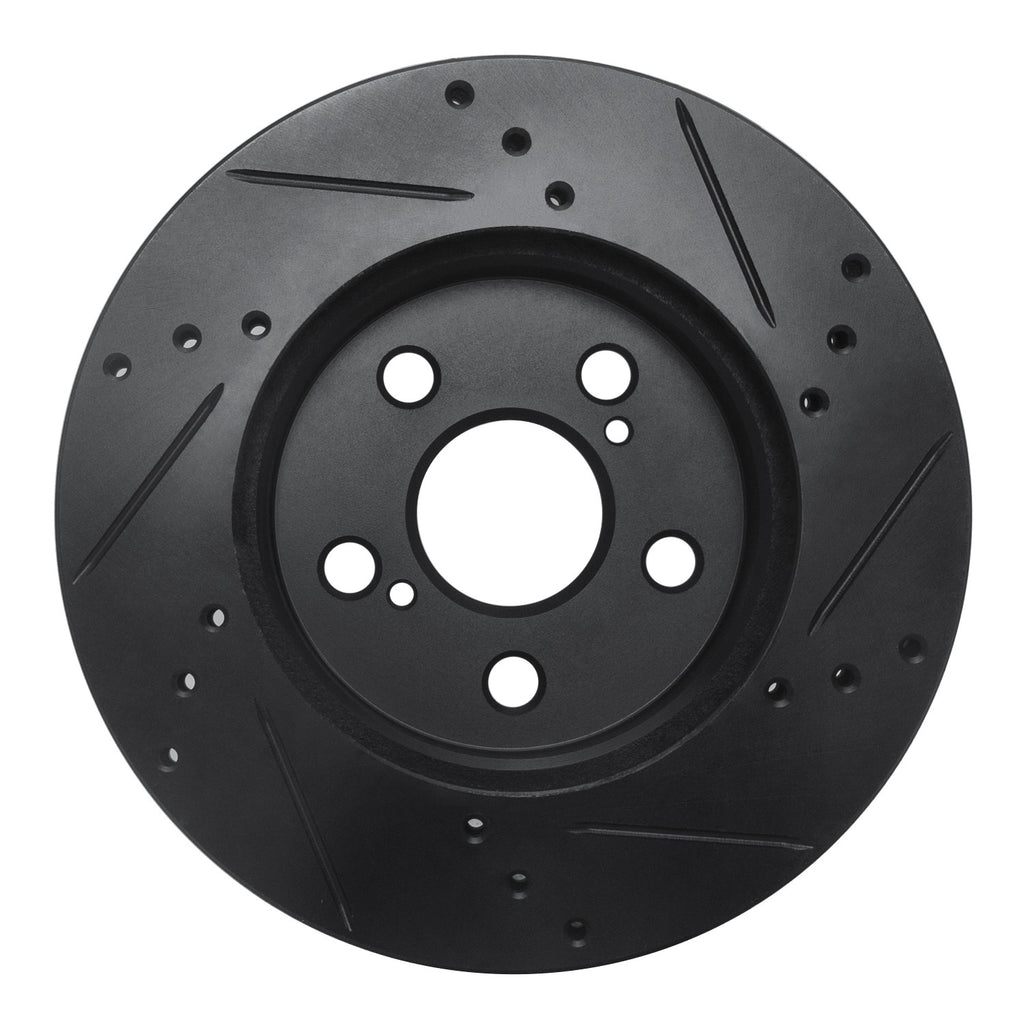 R1 Concepts 16-22 Toyota Prius Front Left Drilled & Slotted Black Brake ...