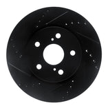 R1 Concepts 18-22 Toyota C-HR Front Left Drilled & Slotted Black Brake Rotor by R1 Concepts RNC-633-76153L