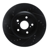 R1 Concepts 18-22 Toyota C-HR Front Right Drilled & Slotted Black Brake Rotor by R1 Concepts RNC-633-76153R
