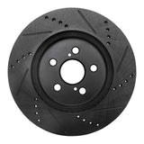 R1 Concepts 19-25 Toyota Corolla (US/Canada) Front Left Drilled & Slotted Black Brake Rotor by R1 Concepts RNC-633-76155L