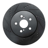 R1 Concepts 19-25 Toyota Corolla (US/Canada) Front Left Drilled & Slotted Black Brake Rotor by R1 Concepts RNC-633-76155L