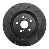 R1 Concepts 19-25 Toyota Corolla (Mexico) Front Right Drilled & Slotted Black Brake Rotor by R1 Concepts RNC-633-76155R