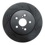 R1 Concepts 19-25 Toyota Corolla (Mexico) Front Right Drilled & Slotted Black Brake Rotor by R1 Concepts RNC-633-76155R