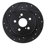 R1 Concepts 19-25 Toyota Corolla (US/Canada) Rear Left Drilled & Slotted Black Brake Rotor by R1 Concepts RNC-633-76156L