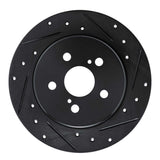 R1 Concepts 19-25 Toyota Corolla (Mexico) Rear Right Drilled & Slotted Black Brake Rotor by R1 Concepts RNC-633-76156R