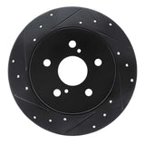 R1 Concepts 18-22 Toyota C-HR Rear Left Drilled & Slotted Black Brake Rotor by R1 Concepts RNC-633-76157L