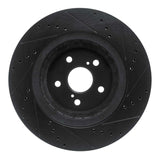R1 Concepts 20-24 Toyota Highlander Hybrid Front Left Drilled & Slotted Black Brake Rotor