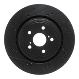 R1 Concepts 20-24 Toyota Highlander Hybrid Front Left Drilled & Slotted Black Brake Rotor